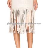 Womens Leather Skirt With Tassel